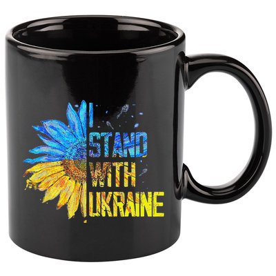 I Stand With Ukraine 2025 Ukrainian Flag Free Ukraine 11oz C Handle Ceramic Mug