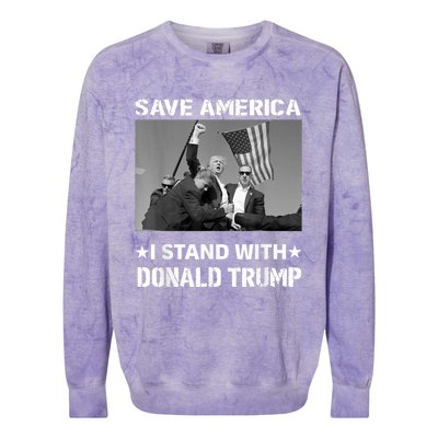 I Stand With Donald Trump I Protect Trump Save America Colorblast Crewneck Sweatshirt