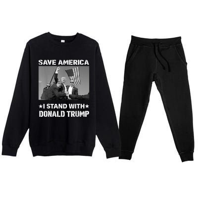 I Stand With Donald Trump I Protect Trump Save America Premium Crewneck Sweatsuit Set