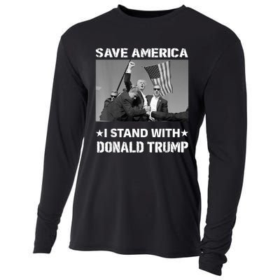 I Stand With Donald Trump I Protect Trump Save America Cooling Performance Long Sleeve Crew