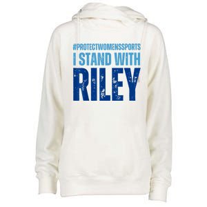 I Stand With Riley Gaines Protect Womens Sports Womens Funnel Neck Pullover Hood