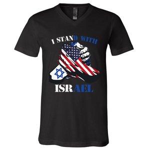 I Stand With Israel Support Israel Love Israeli Brotherhood V-Neck T-Shirt