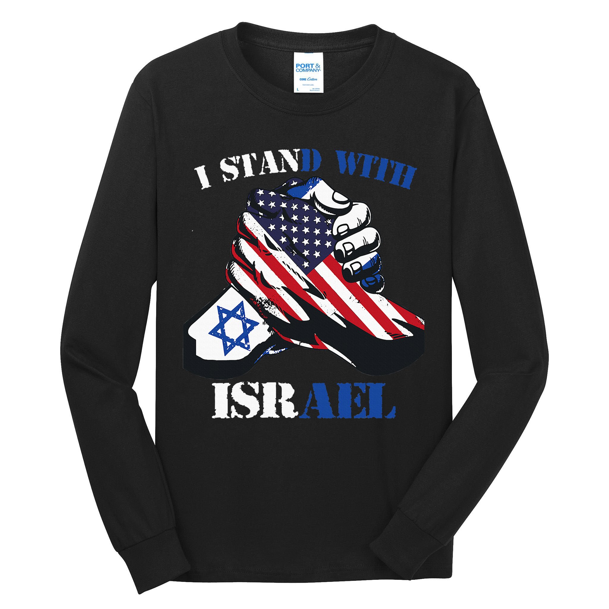 I Stand With Israel Support Israel Love Israeli Brotherhood Tall Long Sleeve T-Shirt