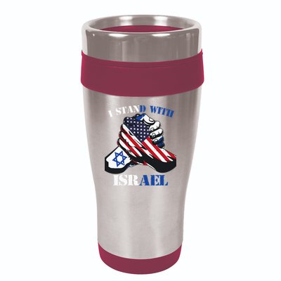 I Stand With Israel Support Israel Love Israeli Brotherhood 16oz Travel Tumbler