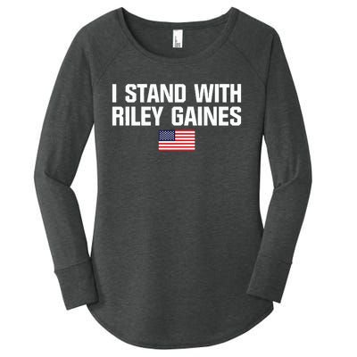 I Stand With Riley Gaines US Swimmer Save Womens Sports American Flag Women's Perfect Tri Tunic Long Sleeve Shirt