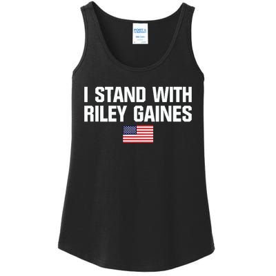 I Stand With Riley Gaines US Swimmer Save Womens Sports American Flag Ladies Essential Tank