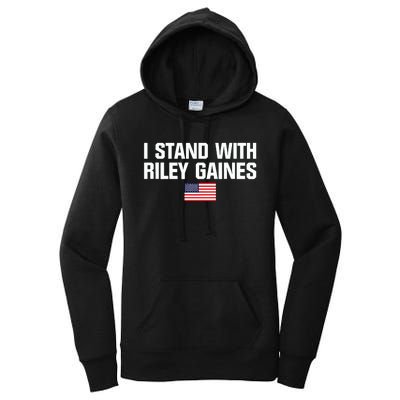 I Stand With Riley Gaines US Swimmer Save Womens Sports American Flag Women's Pullover Hoodie