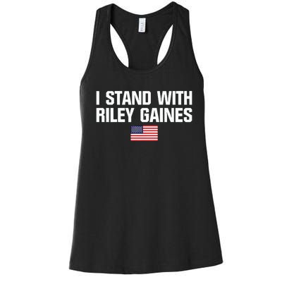 I Stand With Riley Gaines US Swimmer Save Womens Sports American Flag Women's Racerback Tank