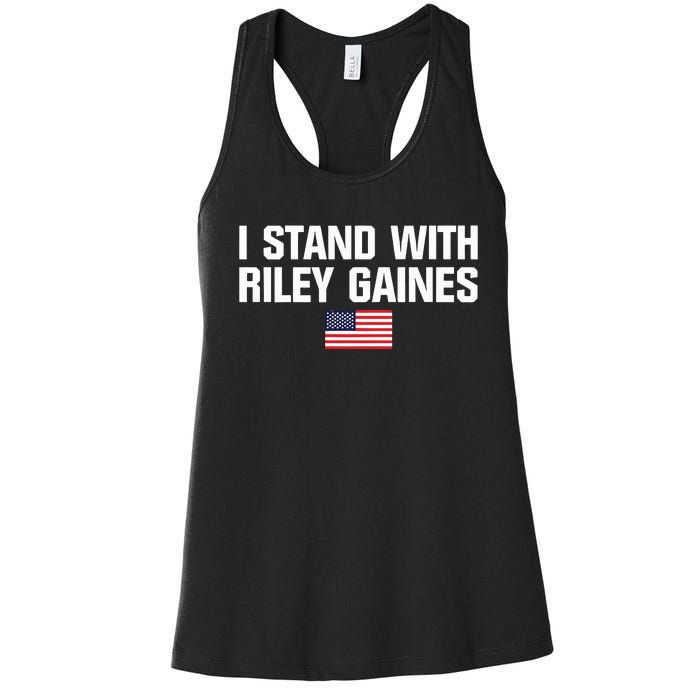 I Stand With Riley Gaines US Swimmer Save Womens Sports American Flag Women's Racerback Tank