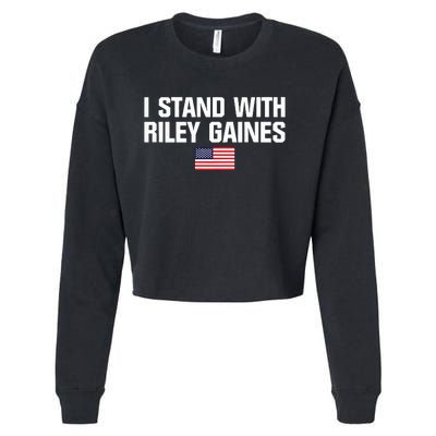 I Stand With Riley Gaines US Swimmer Save Womens Sports American Flag Cropped Pullover Crew