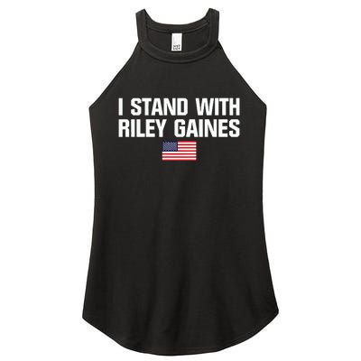 I Stand With Riley Gaines US Swimmer Save Womens Sports American Flag Women's Perfect Tri Rocker Tank