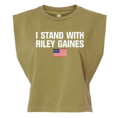 I Stand With Riley Gaines US Swimmer Save Womens Sports American Flag Garment-Dyed Women's Muscle Tee