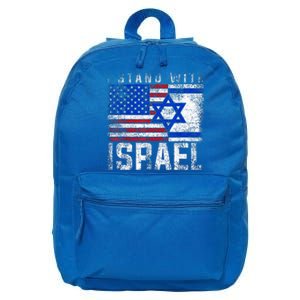 I Stand With Israel Patriotic Usa And Israel Flag 16 in Basic Backpack