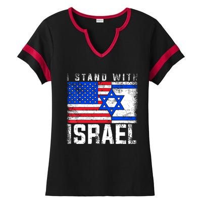 I Stand With Israel Ladies Halftime Notch Neck Tee