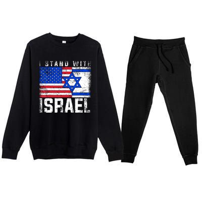 I Stand With Israel Premium Crewneck Sweatsuit Set