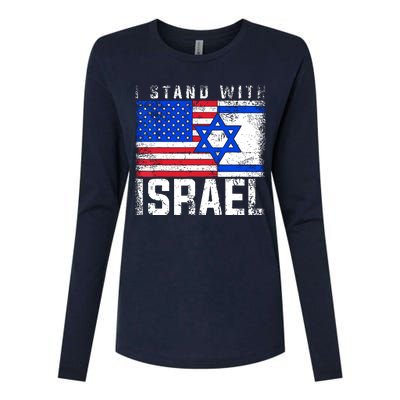 I Stand With Israel Womens Cotton Relaxed Long Sleeve T-Shirt