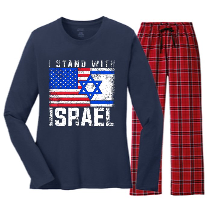 I Stand With Israel Women's Long Sleeve Flannel Pajama Set 