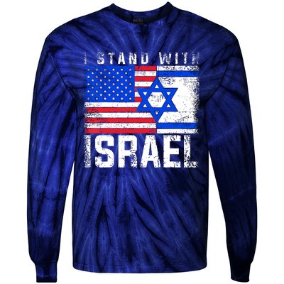 I Stand With Israel Tie-Dye Long Sleeve Shirt