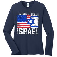 I Stand With Israel Ladies Long Sleeve Shirt