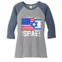 I Stand With Israel Women's Tri-Blend 3/4-Sleeve Raglan Shirt