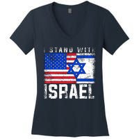 I Stand With Israel Women's V-Neck T-Shirt