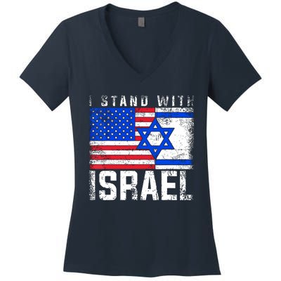 I Stand With Israel Women's V-Neck T-Shirt