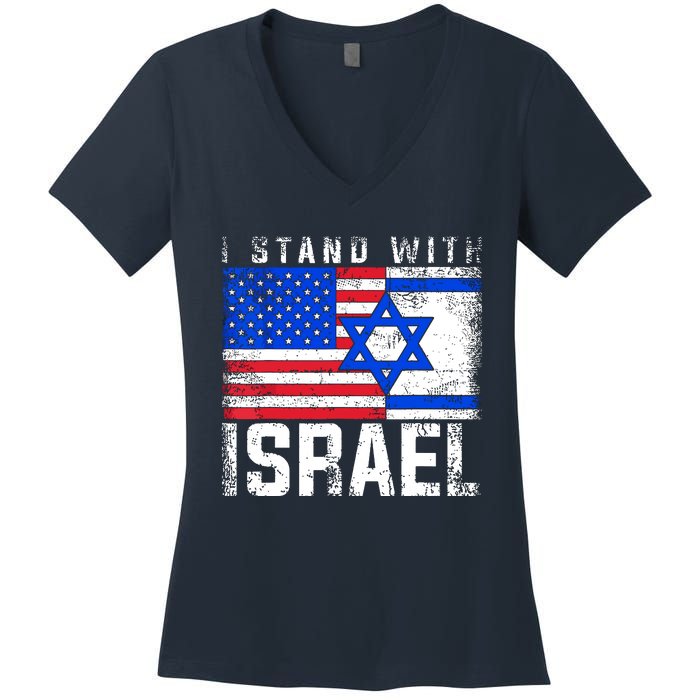 I Stand With Israel Women's V-Neck T-Shirt