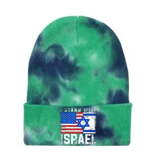 I Stand With Israel Tie Dye 12in Knit Beanie