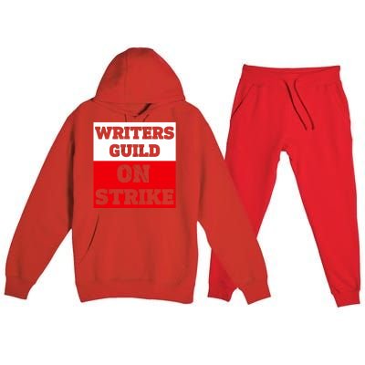 I Stand With Writers Guild On Strike Wga Strike Premium Hooded Sweatsuit Set