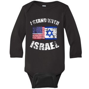 I Stand With Israel Baby Long Sleeve Bodysuit