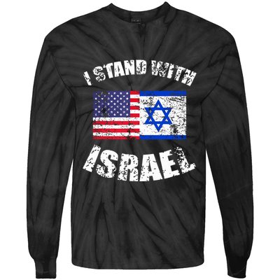 I Stand With Israel Tie-Dye Long Sleeve Shirt
