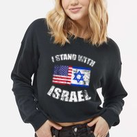 I Stand With Israel Cropped Pullover Crew