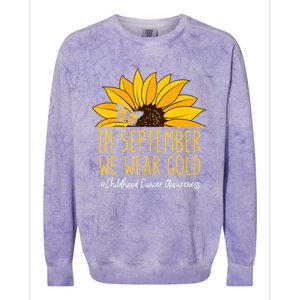 In September Wear Gold Childhood Cancer Awareness Sunflower Colorblast Crewneck Sweatshirt