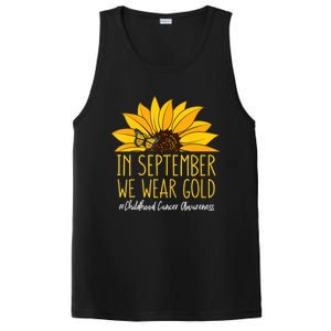 In September Wear Gold Childhood Cancer Awareness Sunflower PosiCharge Competitor Tank