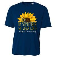 In September Wear Gold Childhood Cancer Awareness Sunflower Cooling Performance Crew T-Shirt