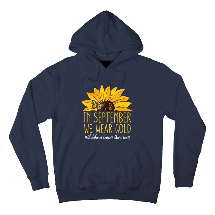 In September Wear Gold Childhood Cancer Awareness Sunflower Hoodie