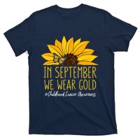 In September Wear Gold Childhood Cancer Awareness Sunflower T-Shirt