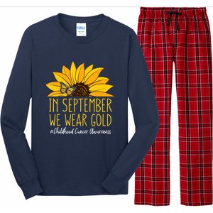 In September Wear Gold Childhood Cancer Awareness Sunflower Long Sleeve Pajama Set