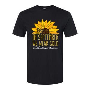 In September Wear Gold Childhood Cancer Awareness Sunflower Softstyle CVC T-Shirt