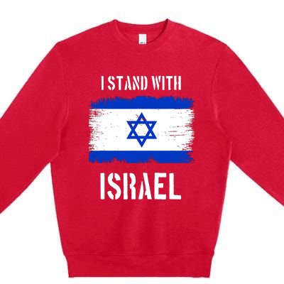 I Stand With Israel Israel Palestine Conflict Support Israel Premium Crewneck Sweatshirt