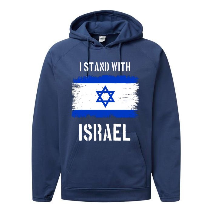 I Stand With Israel Israel Palestine Conflict Support Israel Performance Fleece Hoodie