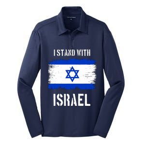 I Stand With Israel Israel Palestine Conflict Support Israel Silk Touch Performance Long Sleeve Polo