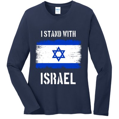 I Stand With Israel Israel Palestine Conflict Support Israel Ladies Long Sleeve Shirt