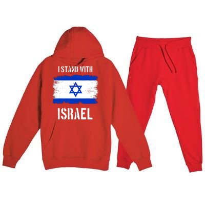 I Stand With Israel Israel Palestine Conflict Support Israel Premium Hooded Sweatsuit Set