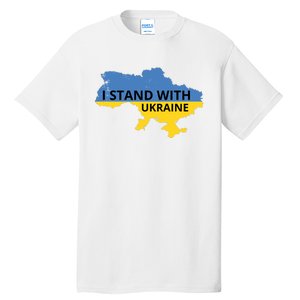 I Stand With Ukraine Map Tall T-Shirt