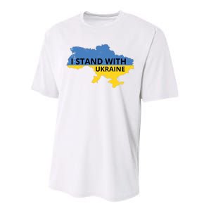 I Stand With Ukraine Map Performance Sprint T-Shirt