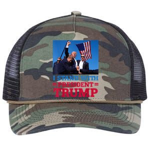 I Stand With President Trump After The Shooting At His Rally Pa Retro Rope Trucker Hat Cap