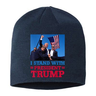 I Stand With President Trump After The Shooting At His Rally Pa Sustainable Beanie