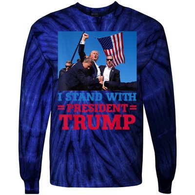 I Stand With President Trump After The Shooting At His Rally Pa Tie-Dye Long Sleeve Shirt