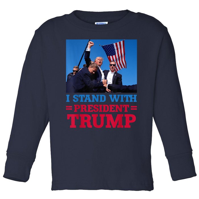 I Stand With President Trump After The Shooting At His Rally Pa Toddler Long Sleeve Shirt